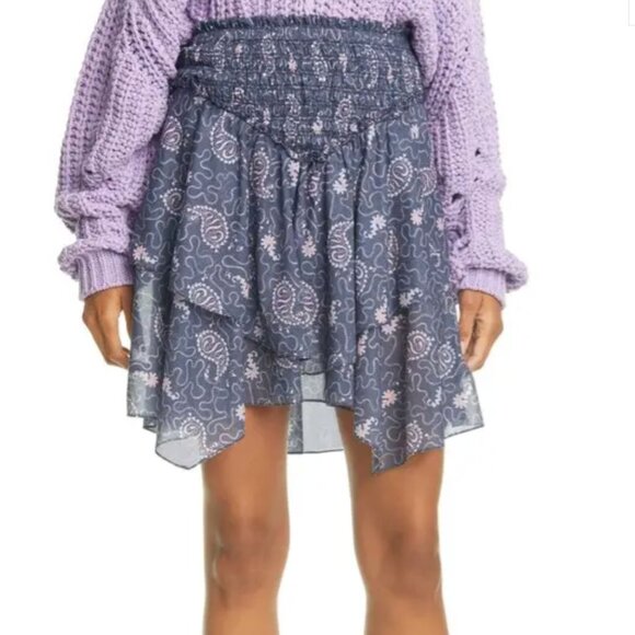 NWOT! Isabel Marant Etoile Paisley Handkerchief Mini Skirt - 36/S - Picture 2 of 9